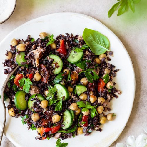 salade riz noir pois chiches recette healthy