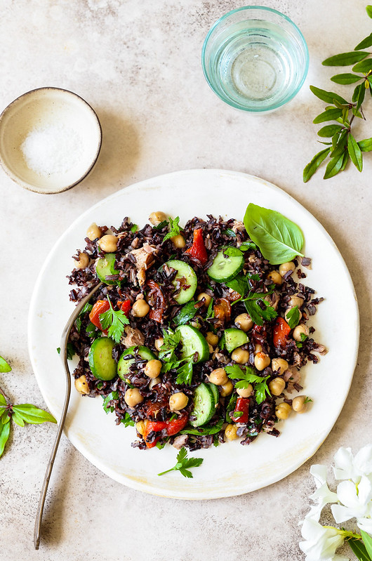 salade riz noir pois chiches thon recette legere