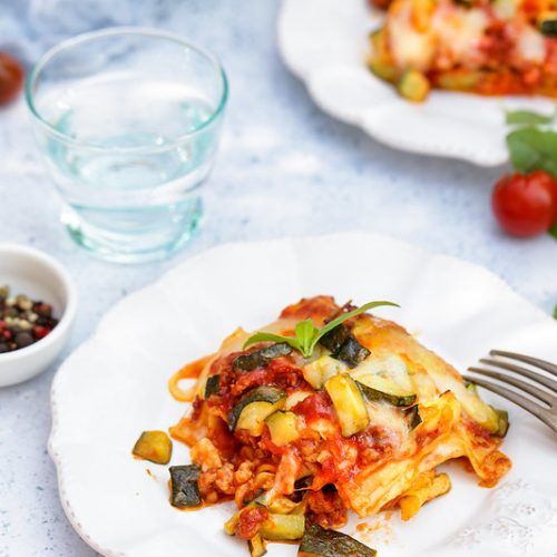 lasagnes courgettes saucisse tomate mozzarella recette