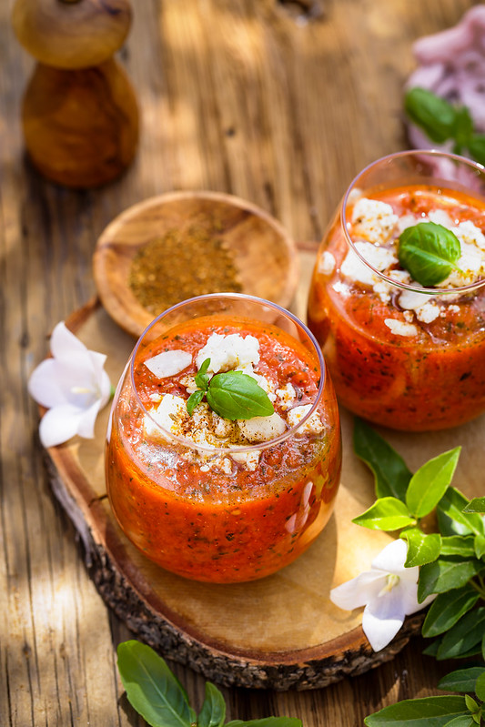 soupe froide poivrons tomates recette legere