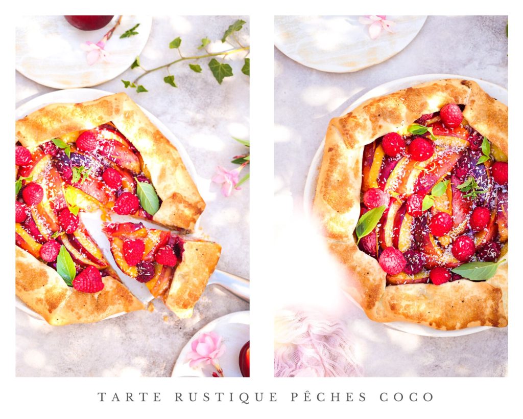 tarte rustique peches coco recette sans moule sans oeufs