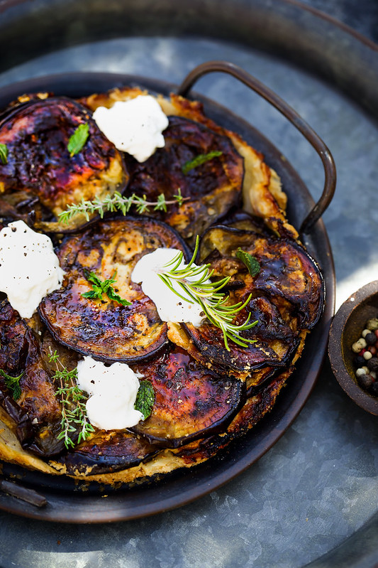 tarte tatin aubergines miel