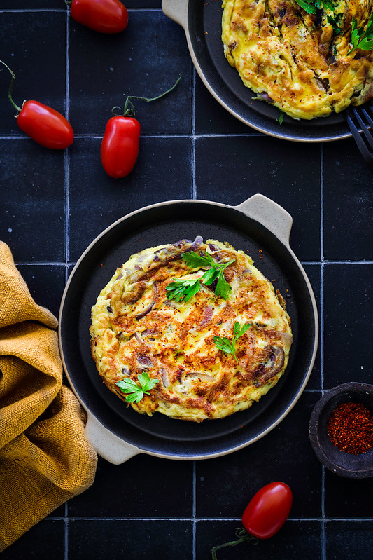 omelette italienne oignons recette