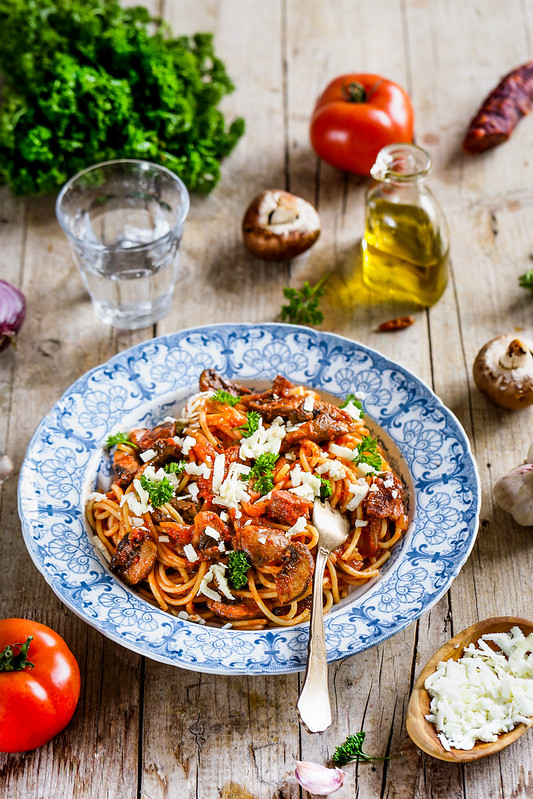 Pâtes aux champignons à la calabraise - Recette italienne facile