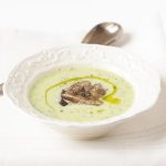 Creme courgette cepes sautes