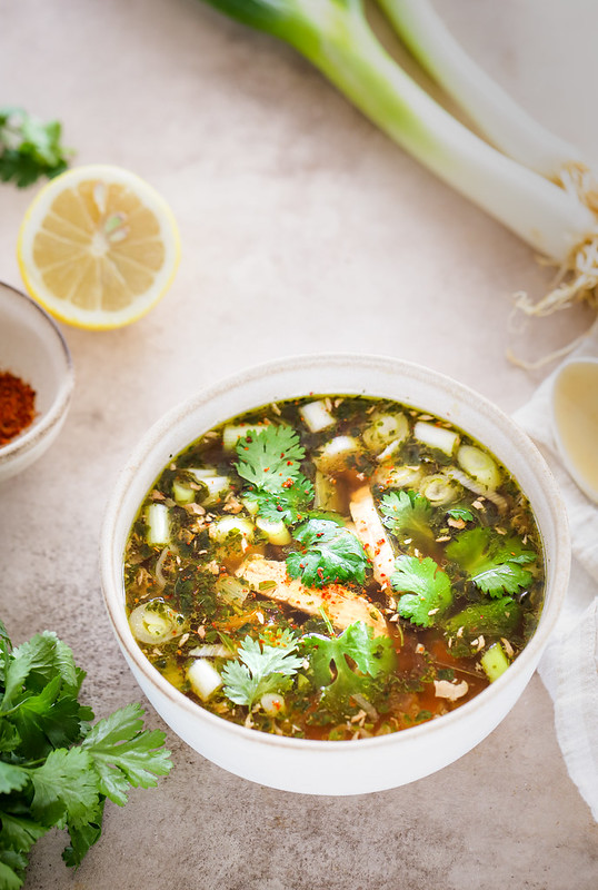 soupe bouillon poulet asiatique