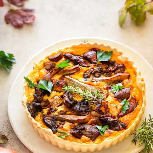 tarte salee butternut potimarron champignons