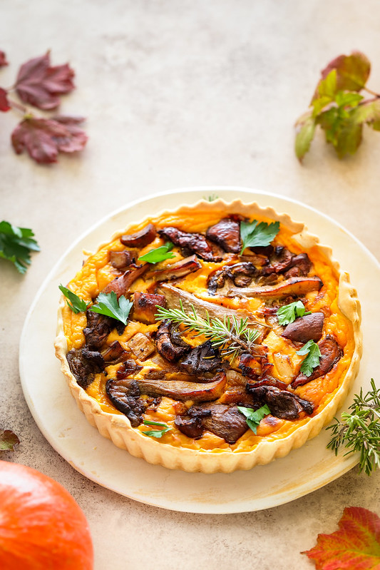 tarte salee butternut potimarron champignons