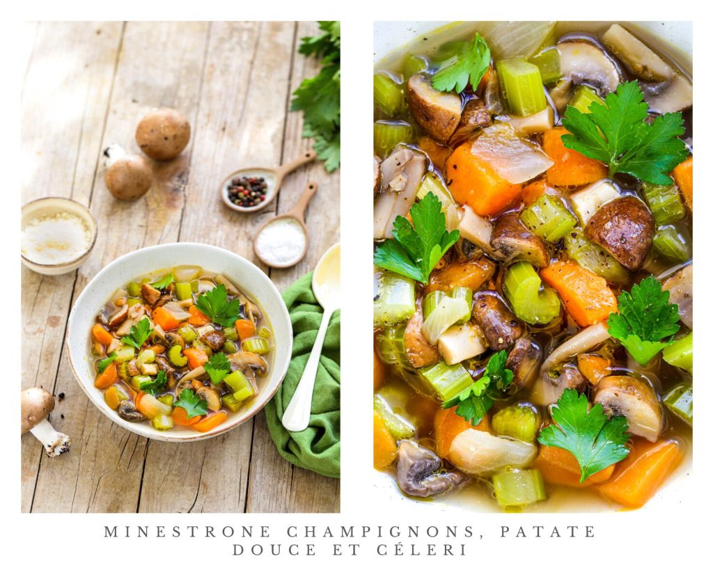 minestrone champignons patate douce celeri recette facile vegan
