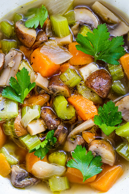 minestrone patate douce champignons celeri