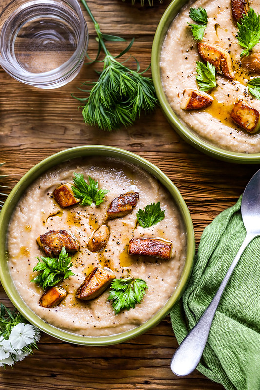 soupe cremeuse chataigne escalope foie gras