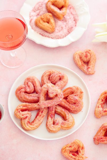 Churros coeur pour la saint-valentin