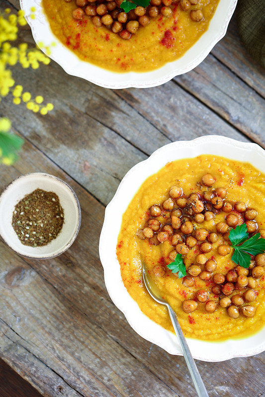 soupe potimarron panais pois chiches recette vegan