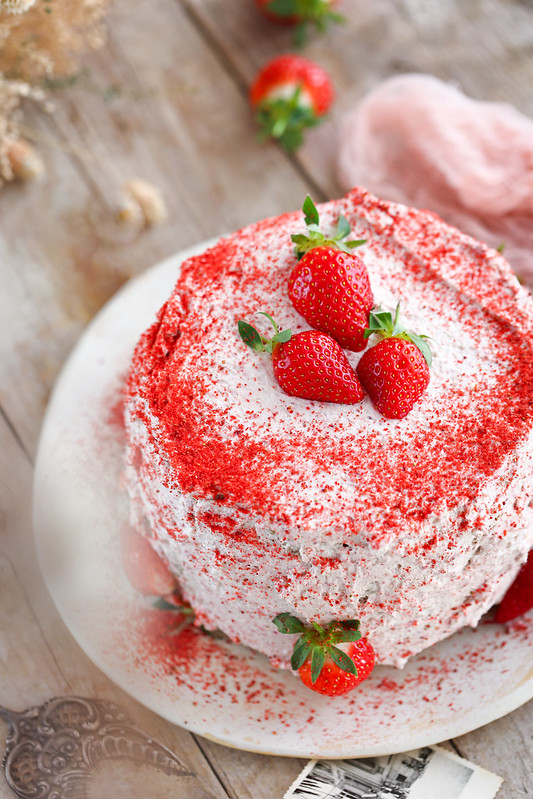 chiffon cake recette astuce poudre fraise