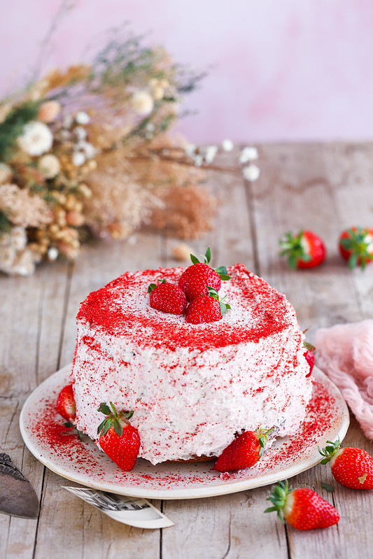 chiffon cake fraise recette dessert facile