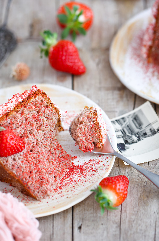 chiffon cake poudre de fraise chantilly