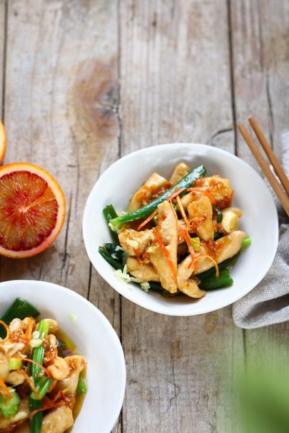 Poulet sauté à la confiture d’orange