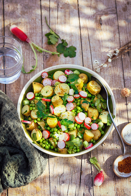 salade pommes de terre petits pois vegan