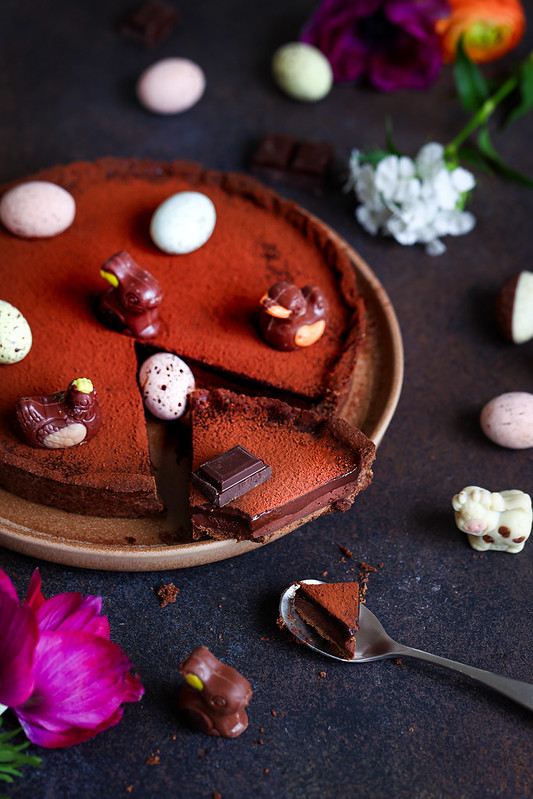 Tarte au chocolat noir, merveilleuse et intense - Recette dessert facile - Un déjeuner de soleil