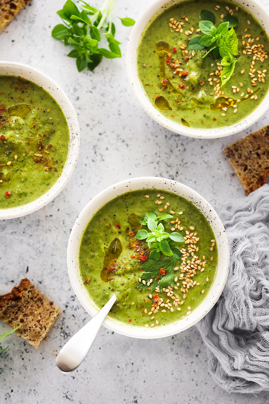 soupe verte printemps legere vegan