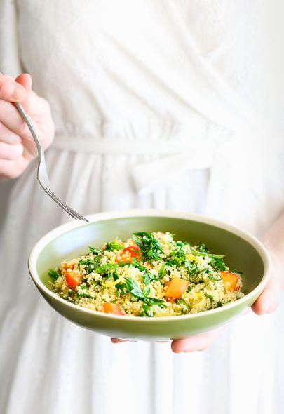 Taboulé aux herbes, pistaches et abricots