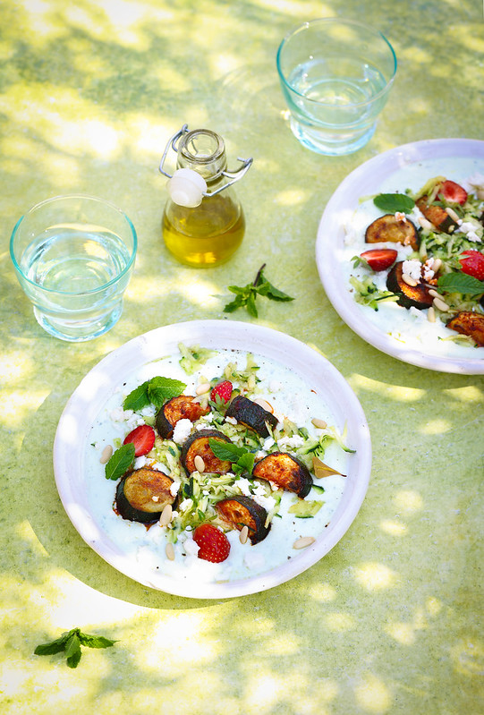 courgettes paprika creme feta recette legre
