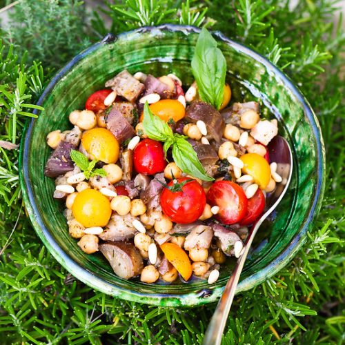 salade aubergines pois chiches recette legre