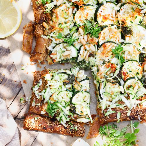tarte courgette chevre pignons