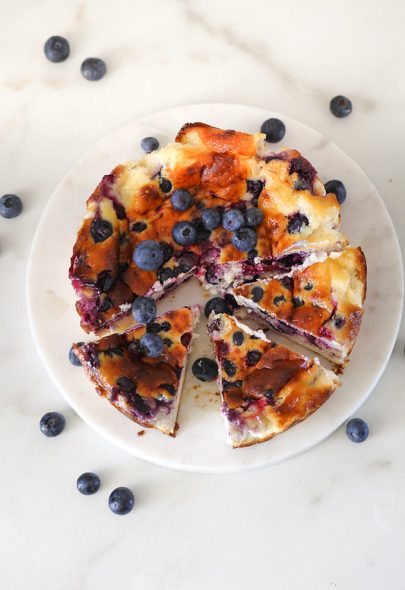 Cheesecake basque aux myrtilles