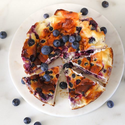 cheesecake basque myrtilles