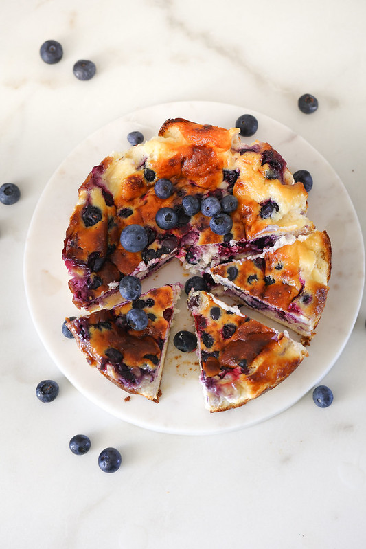 cheesecake basque myrtilles
