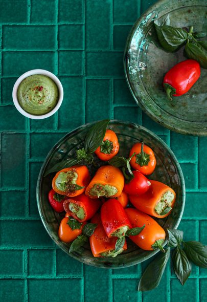 Mini poivrons farcis au guacamole