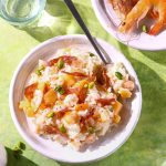 risotto crevettes melon jambon