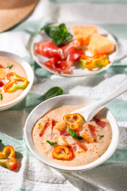 soupe froide melon jambon yaourt sans cuisson