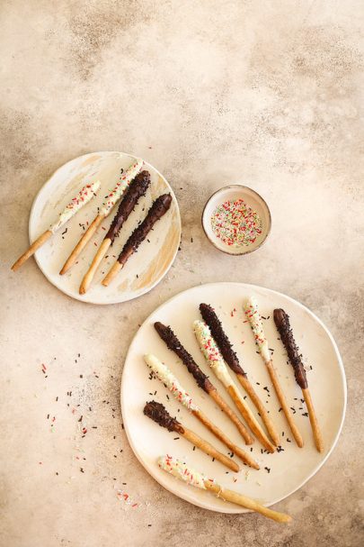 Mikado maison (au chocolat au lait et au chocolat blanc)