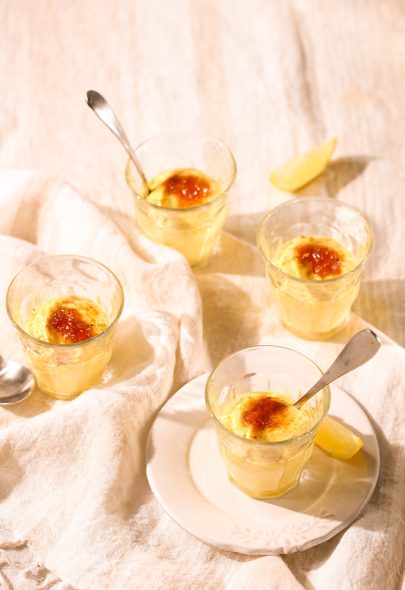 Crème à la ricotta, citron et safran (rapide et sans cuisson)