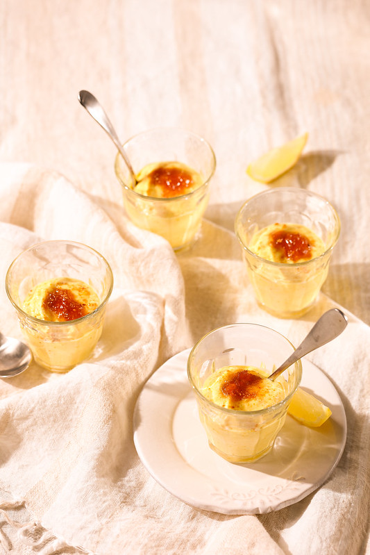 Crème à la ricotta, citron et safran (rapide et sans cuisson)