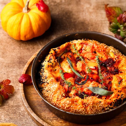 quiche courge chevre n'duja facile
