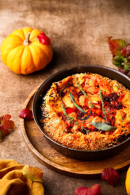 quiche courge chevre n'duja facile