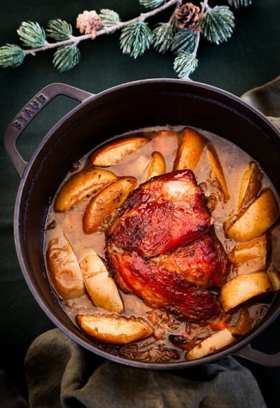 Palette de porc au cidre et aux pommes