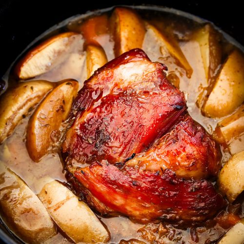 palette porc salee braisee pommes cidre recette pas chere