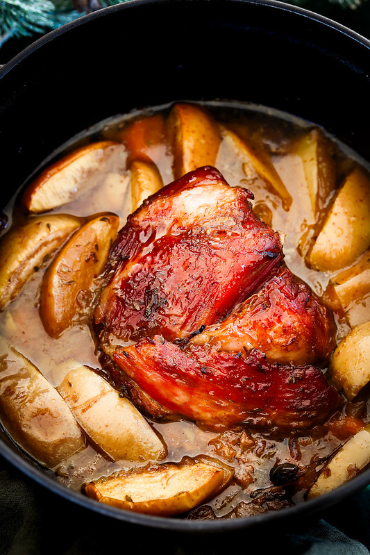 palette porc salee braisee pommes cidre recette pas chere