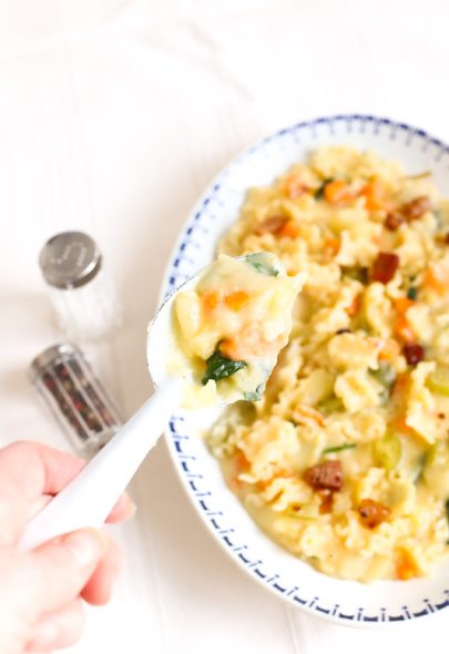 Pâtes, pommes de terre et fromage (pasta, patate e provola) comme à Naples