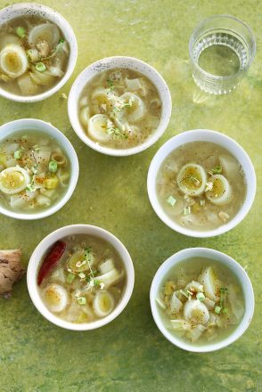 Soupe de poireaux au gingembre