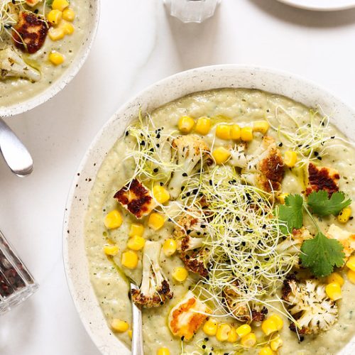 soupe veloutee chou fleur mais recette