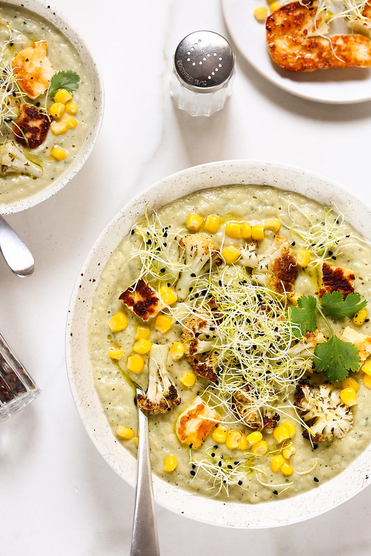 soupe veloutee chou fleur mais recette