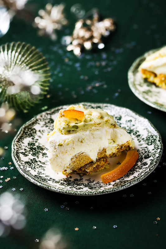 buche entremets pistache fleur oranger