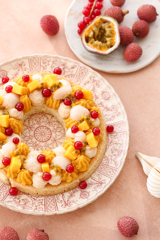 gateau couronne passion litchi