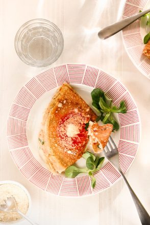 Crêpes ricotta, tomate et mozzarella comme à Naples