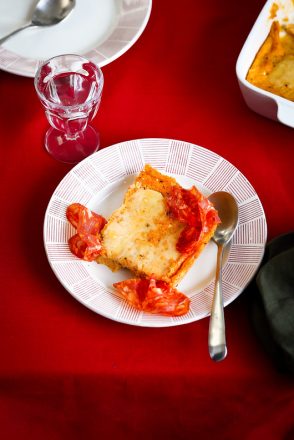 Gratin de polenta au fromage et N’duja